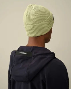 C.P. Company Cotton Goggle Beanie White Pear Hot