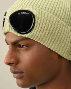 C.P. Company Cotton Goggle Beanie White Pear Hot