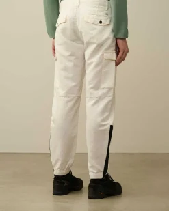 C.P. Company Cotton/Linen Regular Cargo Pants Gauze White Best Sale