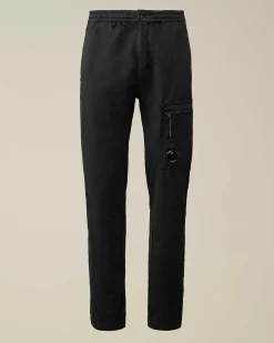 C.P. Company Cotton/Linen Regular Cargo Pants Total Eclipse-Blue Clearance