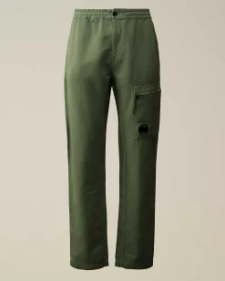 C.P. Company Cotton/Linen Regular Cargo Pants Green Bay Discount