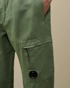 C.P. Company Cotton/Linen Regular Cargo Pants Green Bay Discount