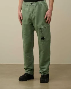 C.P. Company Cotton/Linen Regular Cargo Pants Green Bay Discount