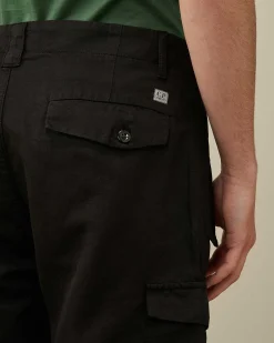 C.P. Company Cotton/Linen Regular Cargo Pants Black Store