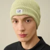 C.P. Company Cotton Logo Beanie White Pear Online