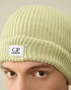 C.P. Company Cotton Logo Beanie White Pear Online