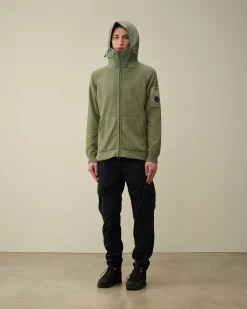 C.P. Company Cotton Mixed Hooded Knit Agave Green Online