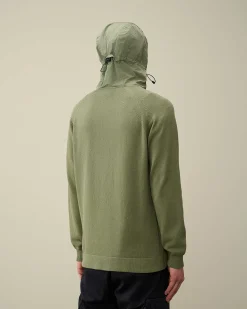 C.P. Company Cotton Mixed Hooded Knit Agave Green Online