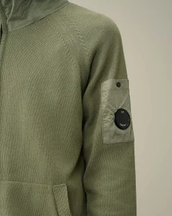 C.P. Company Cotton Mixed Hooded Knit Agave Green Online