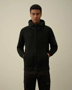C.P. Company Cotton Mixed Hooded Knit Black Sale