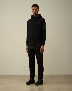 C.P. Company Cotton Mixed Hooded Knit Black Sale