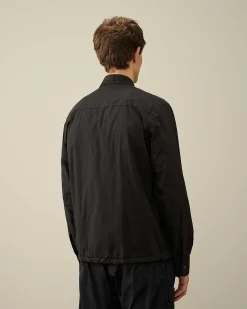 C.P. Company Cotton Popeline Overshirt Black Flash Sale