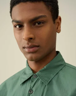 C.P. Company Cotton Popeline Overshirt Duck Green Sale