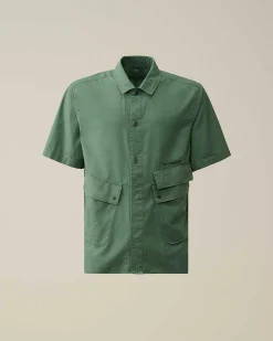 C.P. Company Cotton Popeline Pocket Shirt Duck Green Best