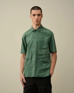 C.P. Company Cotton Popeline Pocket Shirt Duck Green Best