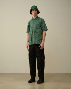 C.P. Company Cotton Popeline Pocket Shirt Duck Green Best