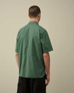 C.P. Company Cotton Popeline Pocket Shirt Duck Green Best