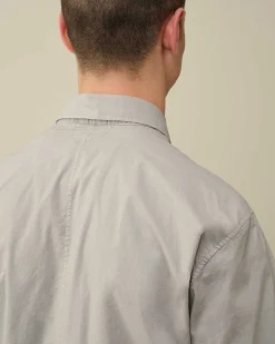 C.P. Company Cotton Popeline Pocket Shirt Drizzle Grey Best Sale