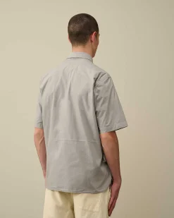 C.P. Company Cotton Popeline Pocket Shirt Drizzle Grey Best Sale