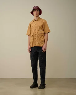 C.P. Company Cotton Popeline Pocket Shirt Pastry Shell-Orange Shop