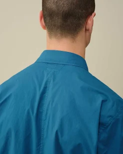 C.P. Company Cotton Popeline Pocket Shirt Ink Blue Shop
