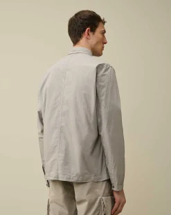C.P. Company Cotton Popeline Workwear Shirt Drizzle Grey Store