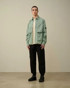 C.P. Company Cotton Rip-Stop Pocket Shirt Green Bay Outlet