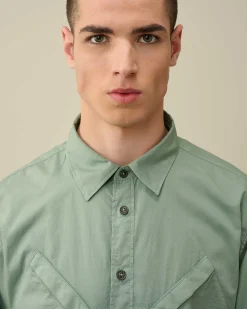 C.P. Company Cotton Rip-Stop Pocket Shirt Green Bay Outlet