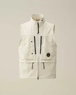 C.P. Company C.P. Shell-R Utility Vest Gauze White Sale