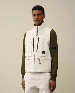 C.P. Company C.P. Shell-R Utility Vest Gauze White Sale