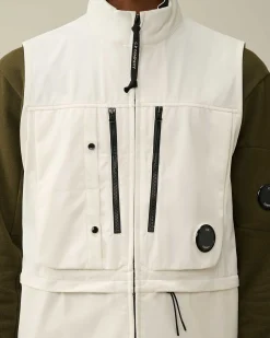 C.P. Company C.P. Shell-R Utility Vest Gauze White Sale