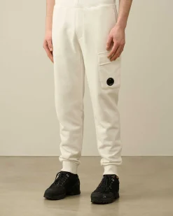 C.P. Company Diagonal Raised Fleece Cargo Sweatpants Gauze White Best