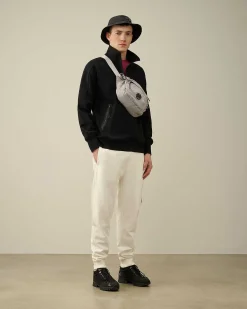 C.P. Company Diagonal Raised Fleece Cargo Sweatpants Gauze White Best