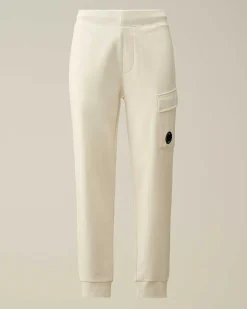 C.P. Company Diagonal Raised Fleece Cargo Sweatpants Gauze White Best