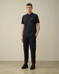 C.P. Company Diagonal Raised Fleece Cargo Sweatpants Total Eclipse-Blue Best Sale