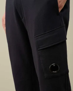 C.P. Company Diagonal Raised Fleece Cargo Sweatpants Total Eclipse-Blue Best Sale