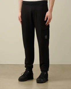 C.P. Company Diagonal Raised Fleece Cargo Sweatpants Black Best Sale