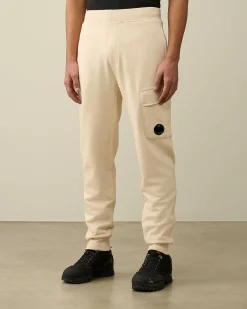 C.P. Company Diagonal Raised Fleece Cargo Sweatpants Pistachio Shell-Beige Store