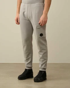 C.P. Company Diagonal Raised Fleece Cargo Sweatpants Drizzle Grey Store