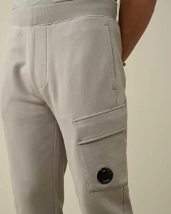 C.P. Company Diagonal Raised Fleece Cargo Sweatpants Drizzle Grey Store
