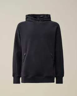 C.P. Company Diagonal Raised Fleece Goggle Hoodie Total Eclipse-Blue Sale