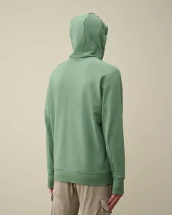 C.P. Company Diagonal Raised Fleece Goggle Zipped Hoodie Green Bay Store