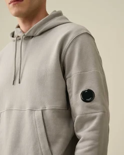 C.P. Company Diagonal Raised Fleece Hoodie Drizzle Grey Cheap