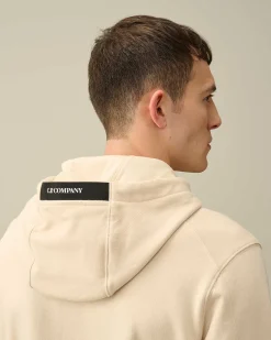 C.P. Company Diagonal Raised Fleece Hoodie Pistachio Shell-Beige New