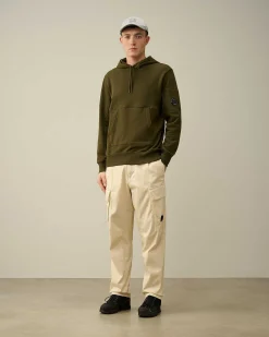 C.P. Company Diagonal Raised Fleece Hoodie Ivy Green Outlet