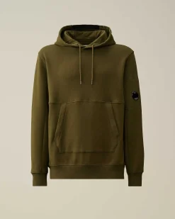 C.P. Company Diagonal Raised Fleece Hoodie Ivy Green Outlet