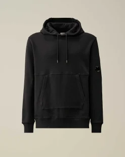 C.P. Company Diagonal Raised Fleece Hoodie Black Cheap
