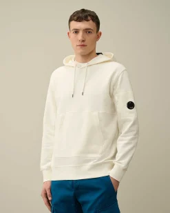 C.P. Company Diagonal Raised Fleece Hoodie Gauze White Outlet
