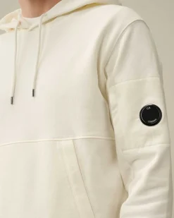 C.P. Company Diagonal Raised Fleece Hoodie Gauze White Outlet