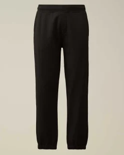 C.P. Company Diagonal Raised Fleece Logo Sweatpants Black Hot
